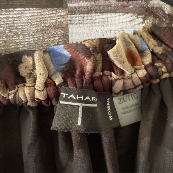 T by Tahari Women's Floral Long-Sleeved Blouse Size‎ 2X - Picture 5 of 6